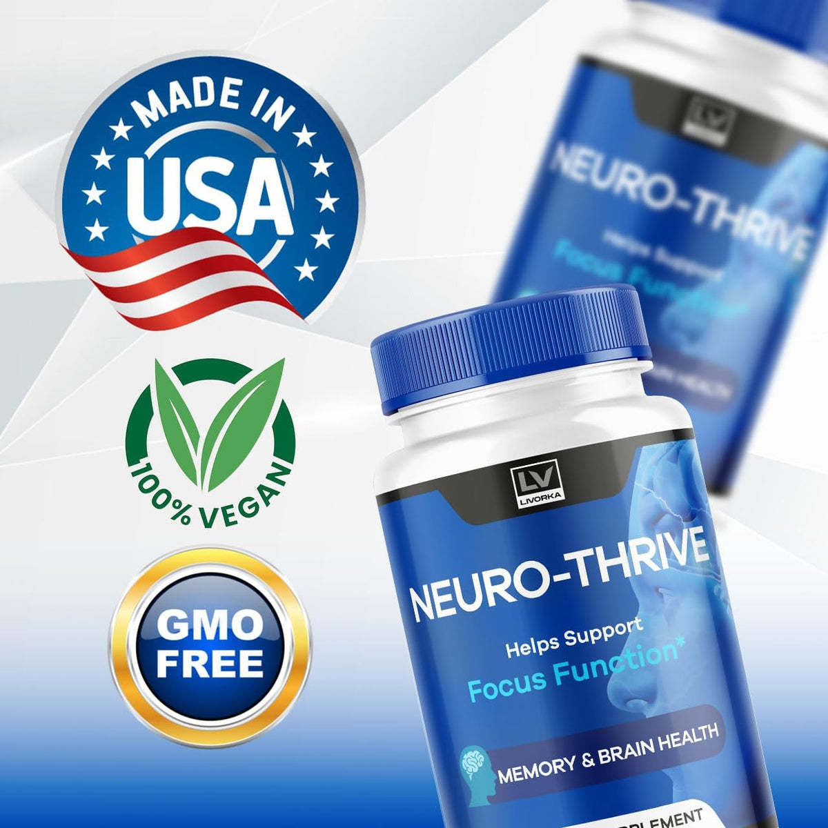 Neuro Thrive Brain (2 Pack) – Official Advanced Formula – 120 Capsules - görsel 3
