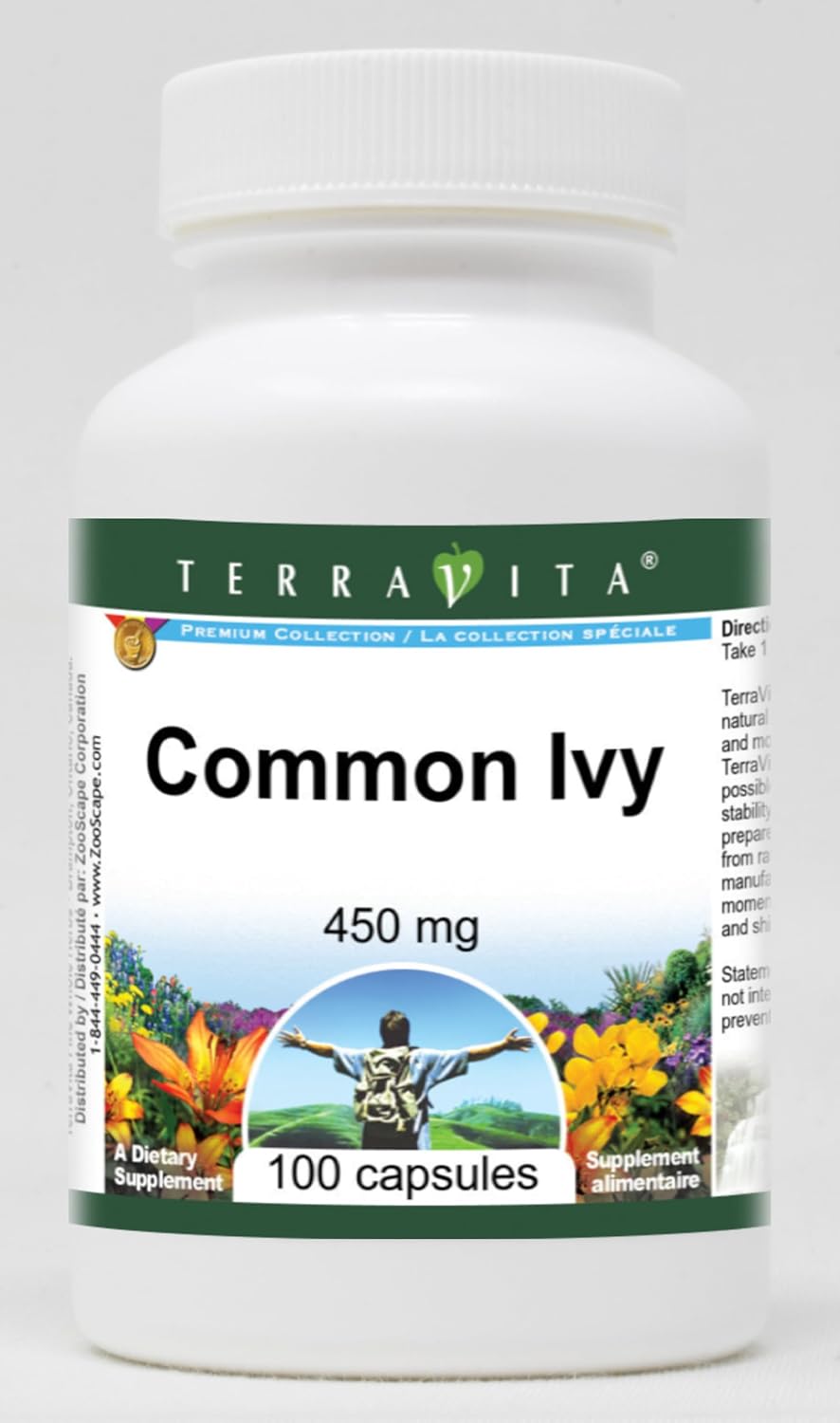 Common Ivy - 450 mg (100 Capsules) - 3 Pack by TerraVita - görsel 1