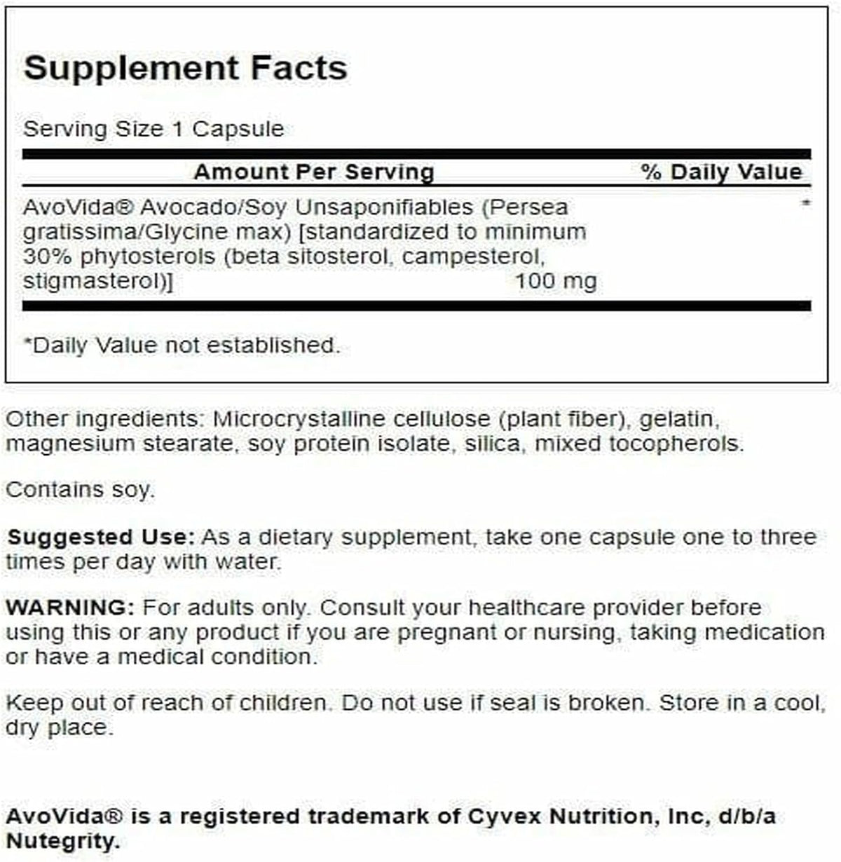 Swanson Avovida 100 mg 60 Capsules - görsel 2