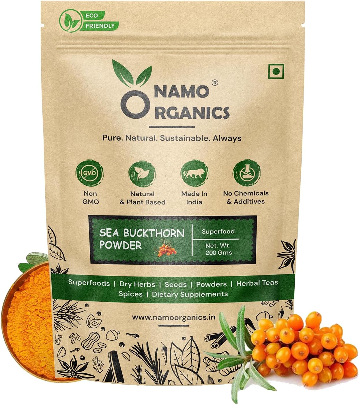 Namo Organics Sea Buckthorn Berry Powder - 200 g - görsel 1