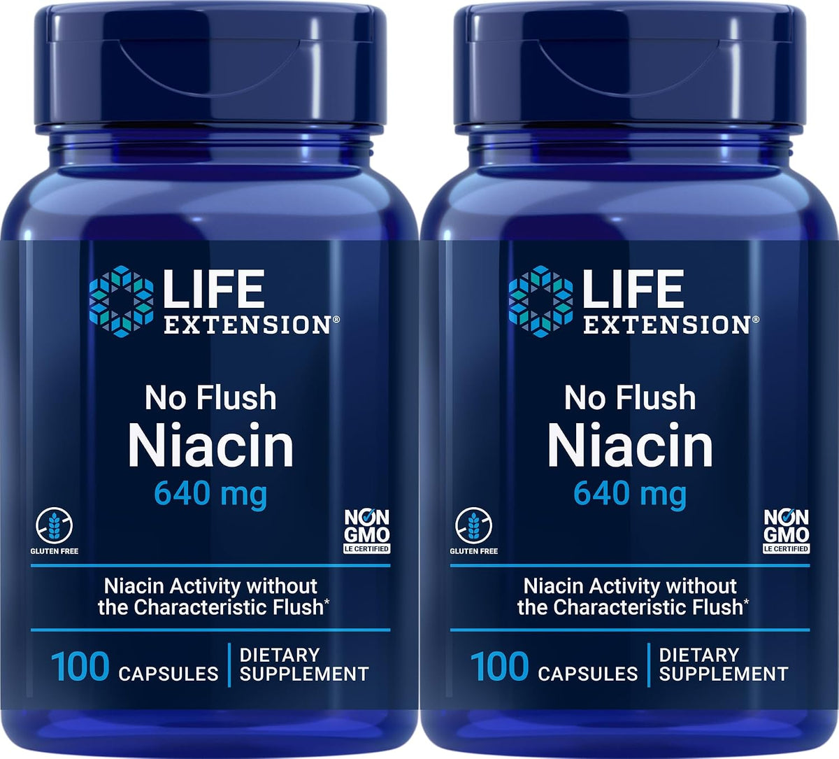 Life Extension No Flush Niacin, 100 Capsules (Pack of 2) - görsel 1