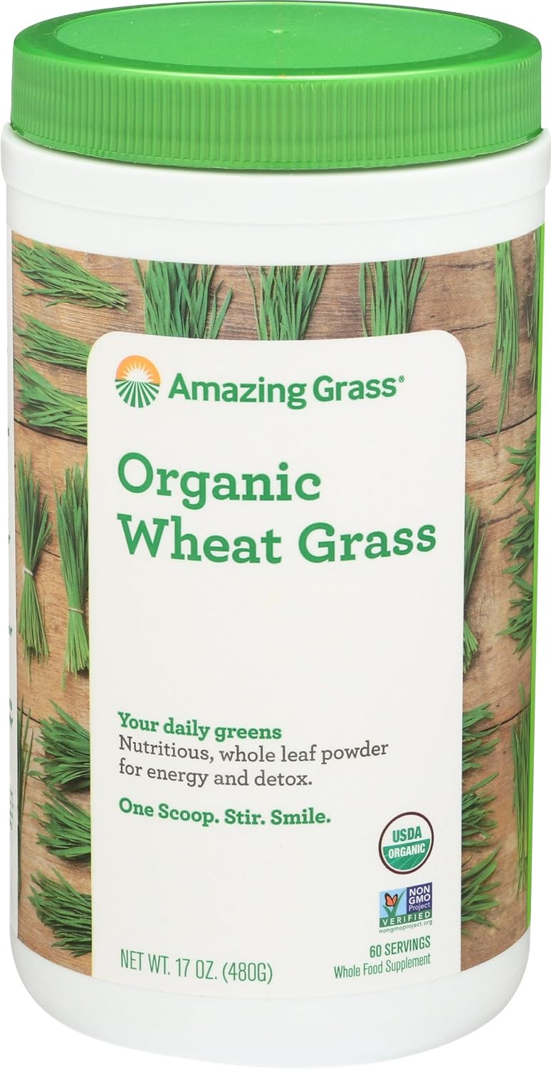 Amazing Grass Organic Wheat Grass Powder – 100% Whole-Leaf, 482 g (60 Servings) - görsel 1