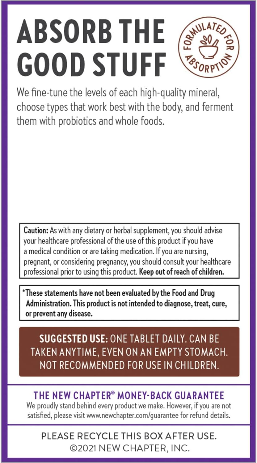 New Chapter Fermented Zinc Complex Food Supplement - One Daily for Immune Support and Skin Health with Copper - 60 Tablets - görsel 7
