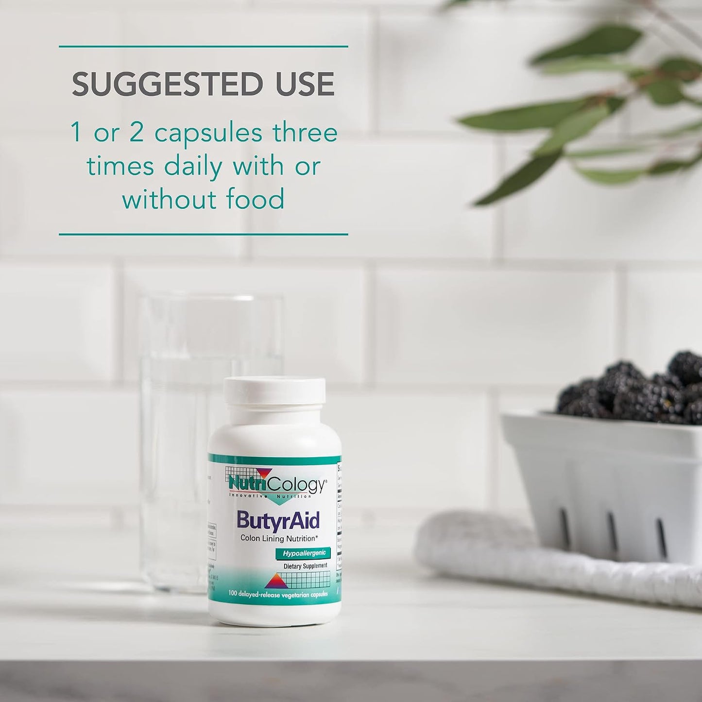 NutriCology ButyrAid - Colon Lining Nutrition - 100 Delayed-Release Capsules - görsel 5