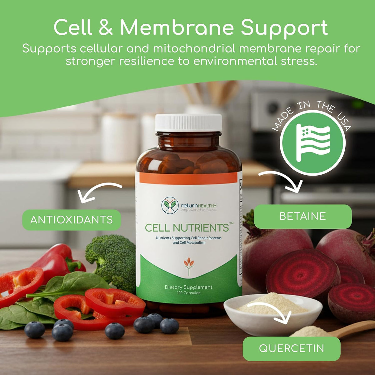 Cell Nutrients by Return Healthy - Mitochondrial Supplement for Cell Repair & Metabolism - görsel 2