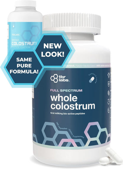 Pure Bovine Colostrum 180 Capsules – Free from Antibiotics and Hormones – Sourced from the USA – All Natural – 100% First Milking