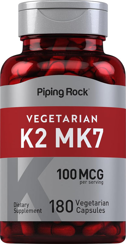 Piping Rock Vitamin K2 MK7 | 100 µg | 180 Vegetarian Capsules