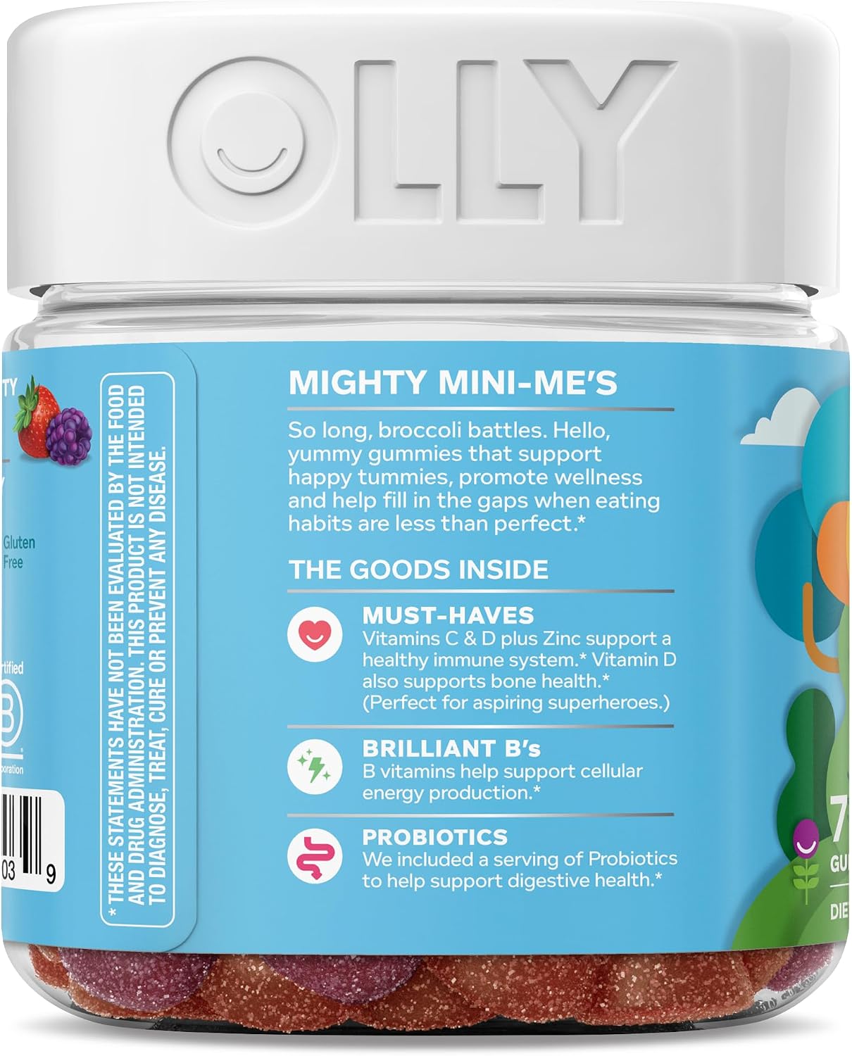 OLLY Kids Multivitamin & Probiotic Gummy - Berry - 70 Gummies - görsel 9