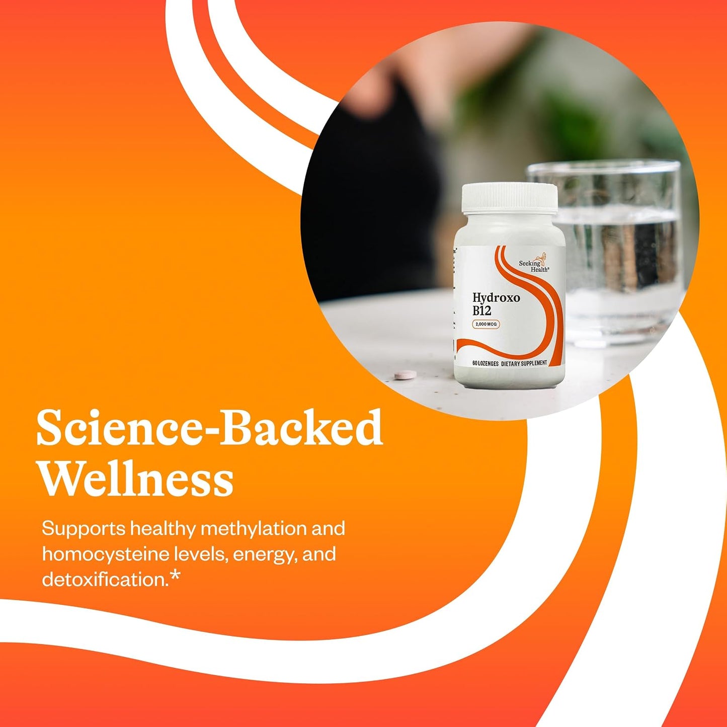 Seeking Health Hydroxo B12 - Vitamin B12 Supplement with Folate for Methylation and Energy Support - 2000 mcg, 60 Lozenges - görsel 4