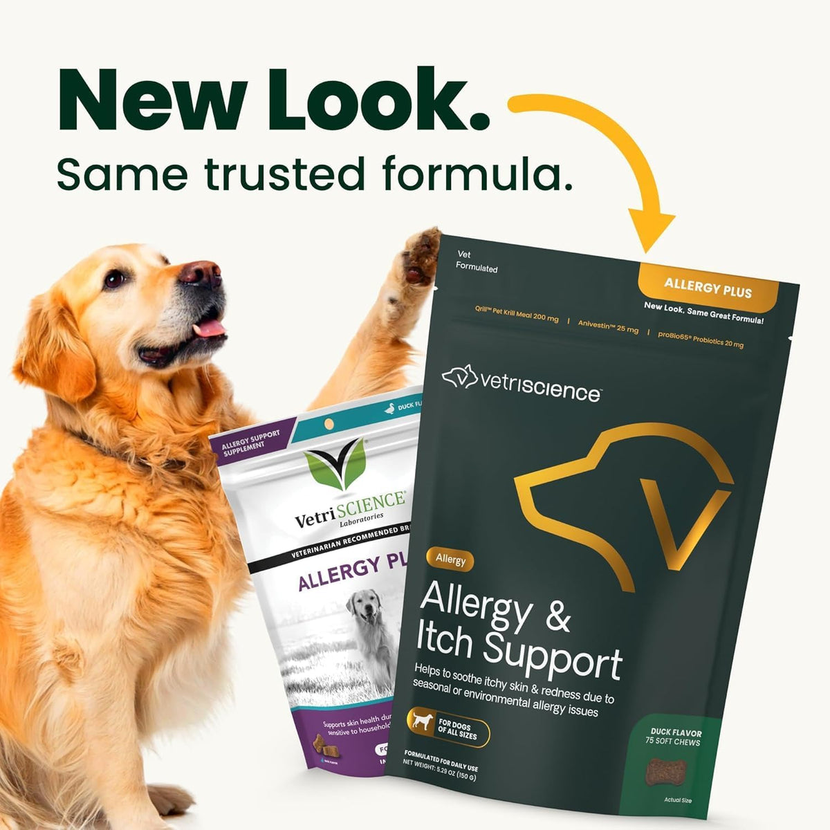 VetriScience Allergy Plus Immune Support Supplement for Dogs, Duck Flavour, 75 Chews - görsel 2