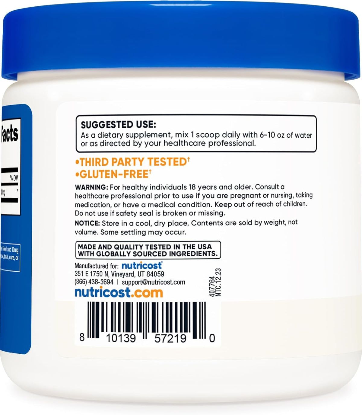 Nutricost L-Theanine Powder 100g - Gluten-free & Non-GM - görsel 4