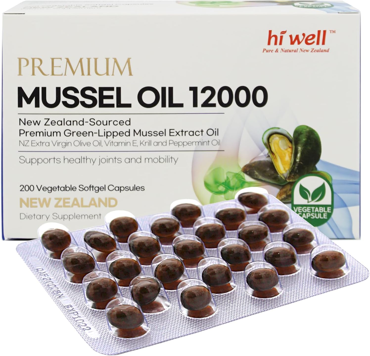 Hi Well Premium New Zealand Green-Lipped Mussel Oil - 200 Soft gel capsule Capsules - görsel 7