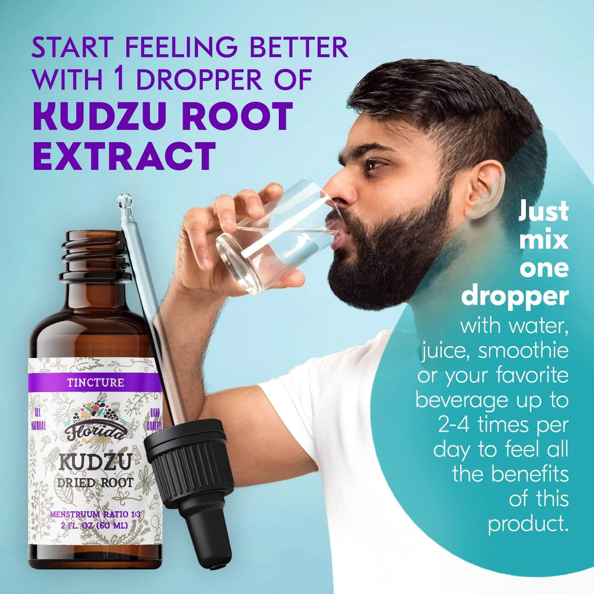 Kudzu Extract – Organic Kudzu Root Supplement – Non-Alcohol Glycerite – Made in USA – 60 ml - görsel 4