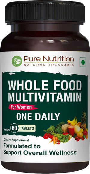 Pure Nutrition Whole Food Multivitamin for Women | 60 Tablets | One-A-Day | 100% NRV | 24 Natural Vitamins and Minerals – Image 1