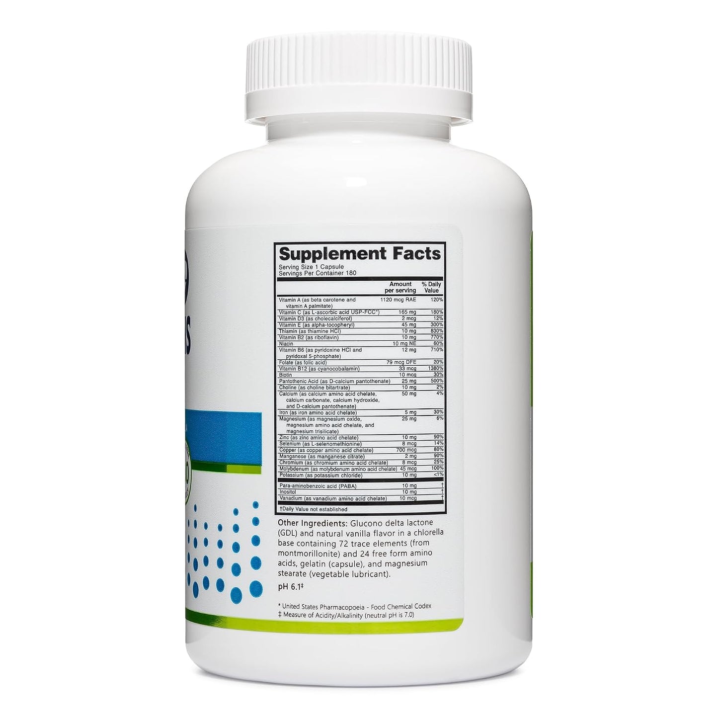 NutriBiotic Multi Vitamins & Minerals - 180 Capsules - görsel 3