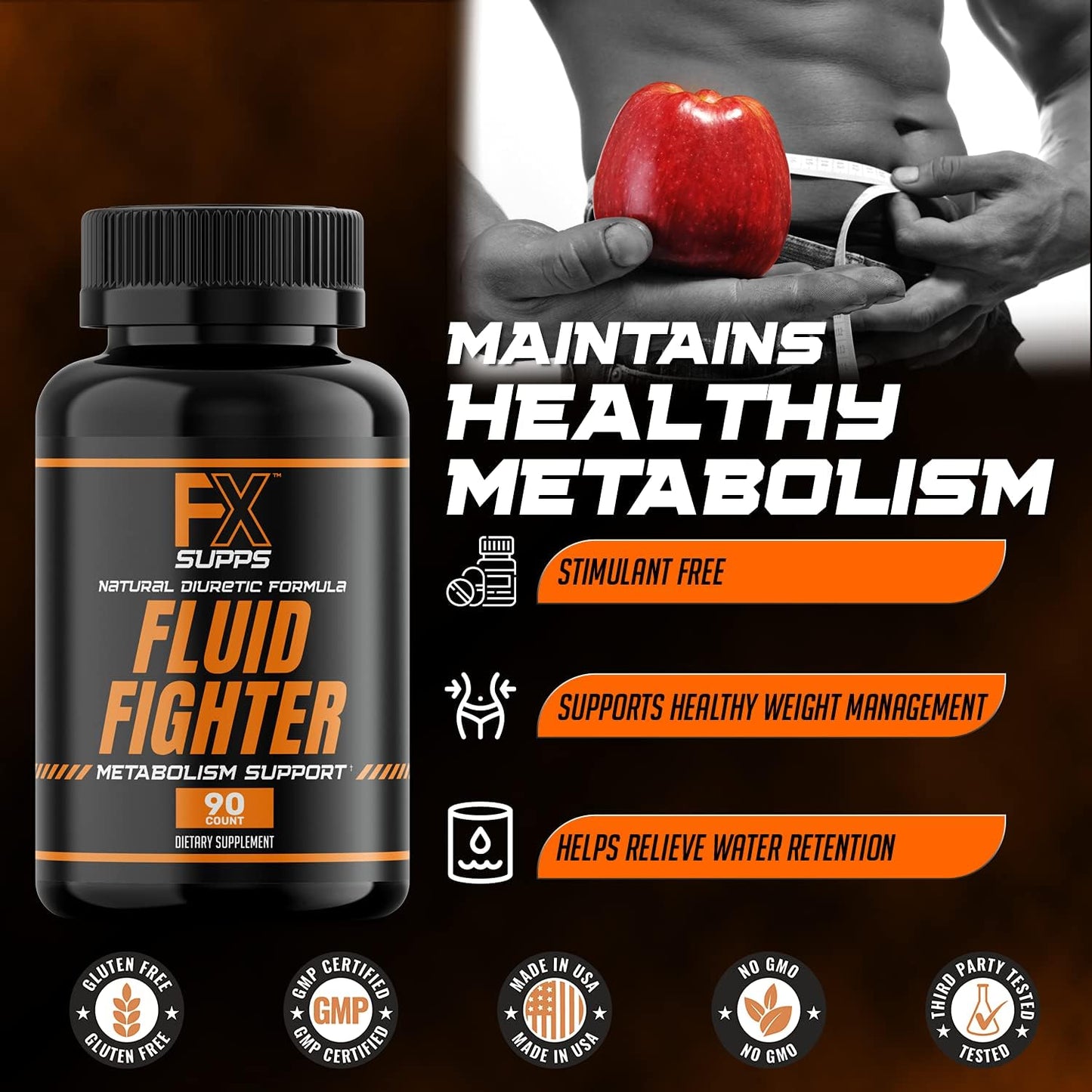 FXSUPPS Fluid Fighter – Herbal Supplement with Potassium & Vitamin B6, 90 Capsules - görsel 4
