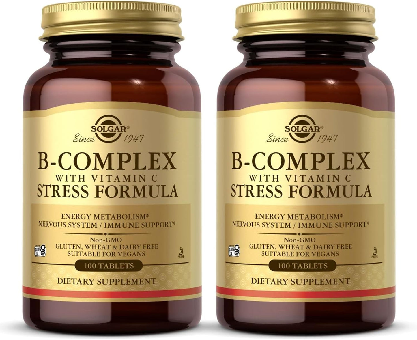 Solgar B-Complex with Vitamin C Stress Formula, 100 Tablets (Pack of 2) - görsel 1