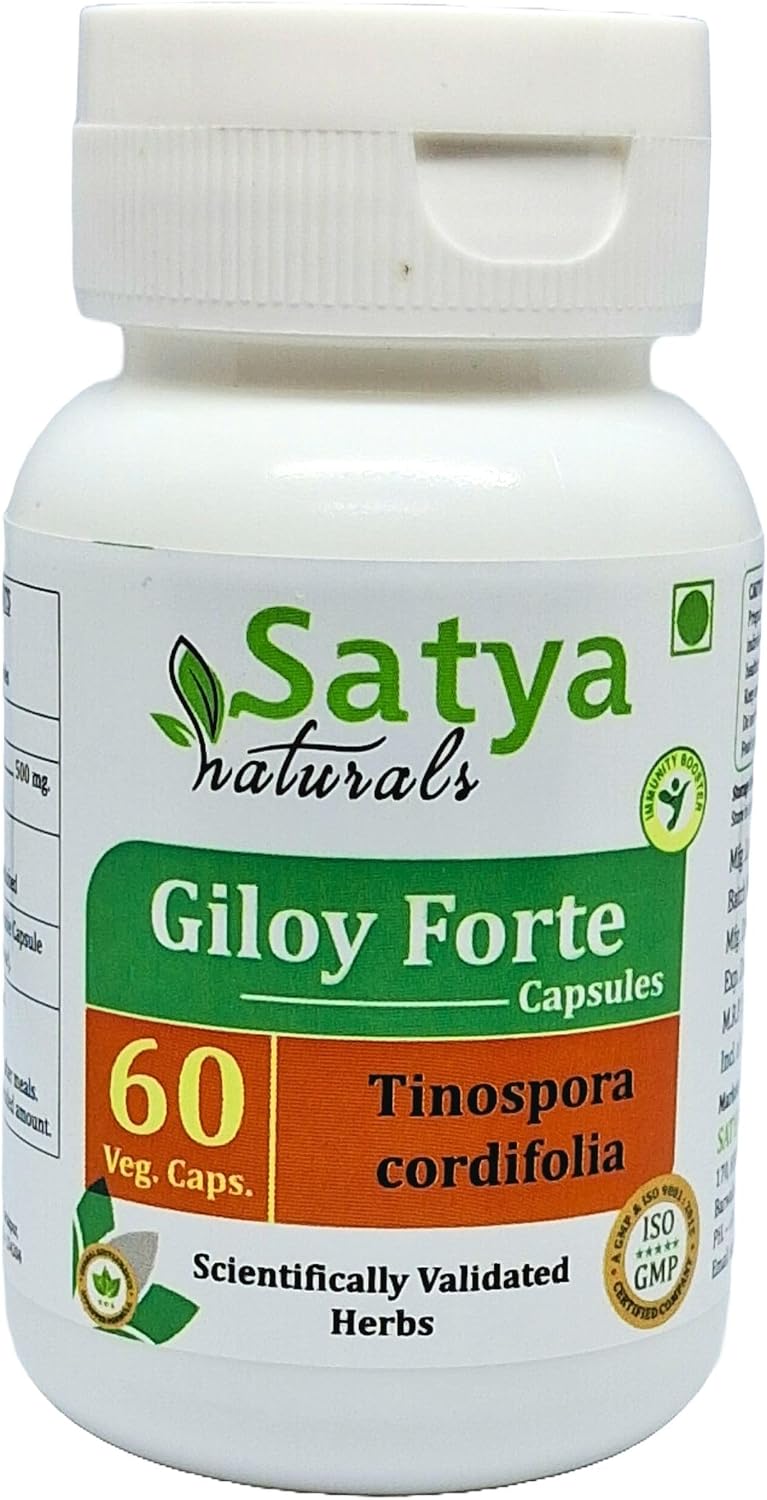 Satya Naturals Giloy Forte Capsules 500 mg - 120 Vegetable Capsules (2-Pack) - Guduchi (Tinospora Cordifolia) Extract - Ayurvedic Supplement - görsel 4