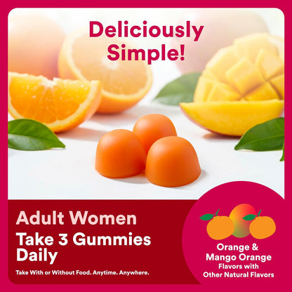SmartyPants Women’s Plus 50+ Multi & Omegas Multivitamin Gummies with Omega-3 DHA/EPA, Methylfolate, CoQ10, Vitamin D3, C, B12, B6, A, K, Biotin, Two Fruit Flavours, 90 Count (30 Day Supply)