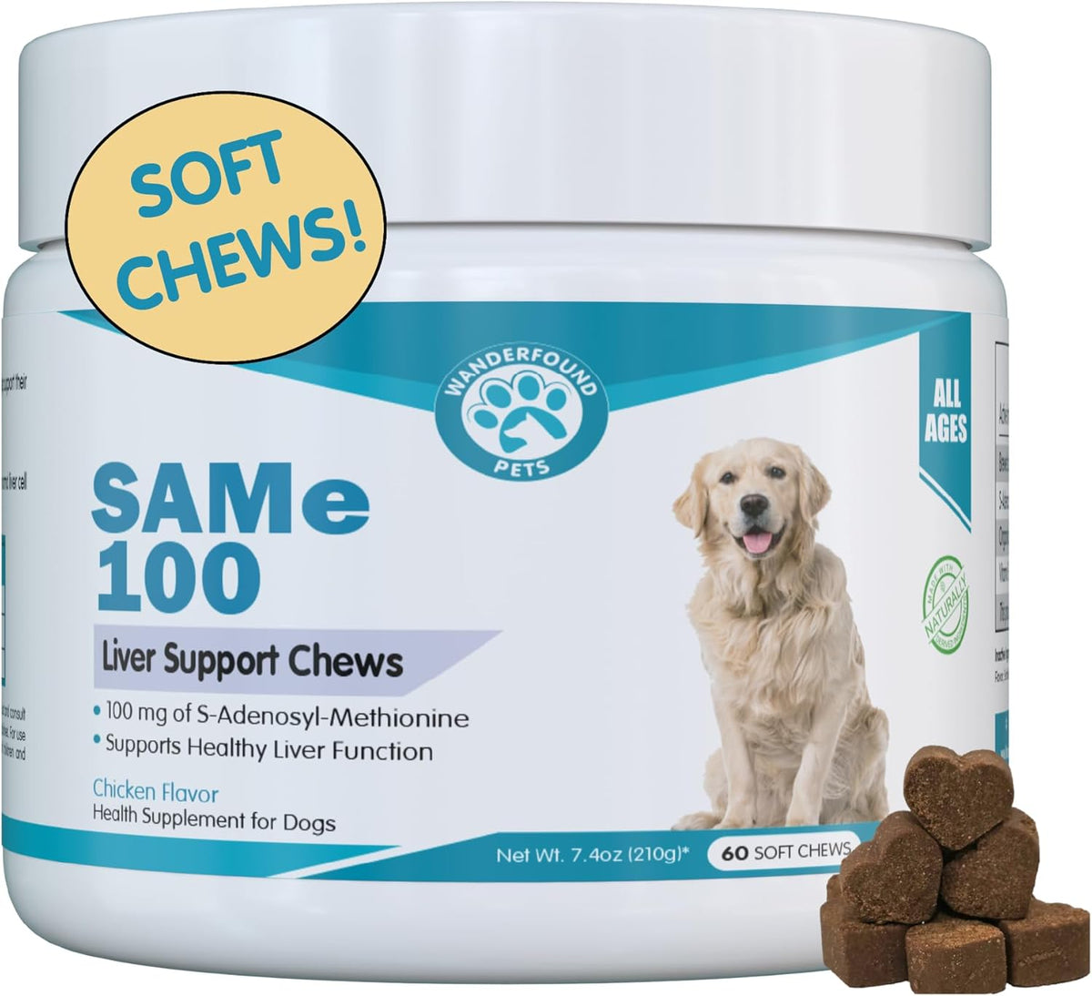 Pawsitive SAMe 100 Liver Support for Dogs - Bacon Flavoured Chewable Tablets (30 Count) - görsel 10