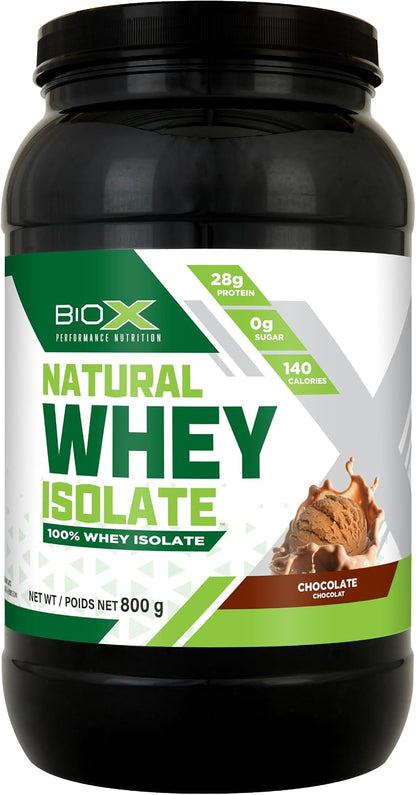 BioX Natural Whey Isolate - Unflavoured Whey Protein Isolate Powder - 32g Protein, Sugar Free, Carb Free, Low Lactose - 1.8kg