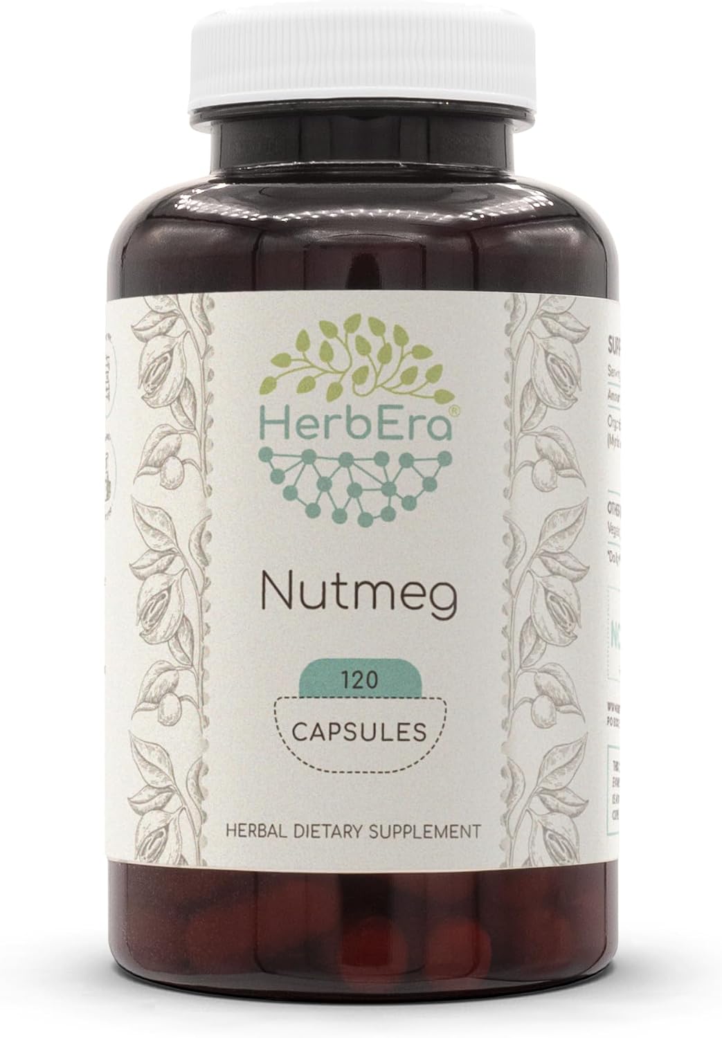 HerbEra Organic Nutmeg 500 mg, 120 Capsules - görsel 1