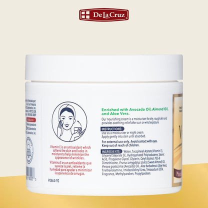 De La Cruz Vitamin E Cream Moisturiser for Face and Neck - 113 g