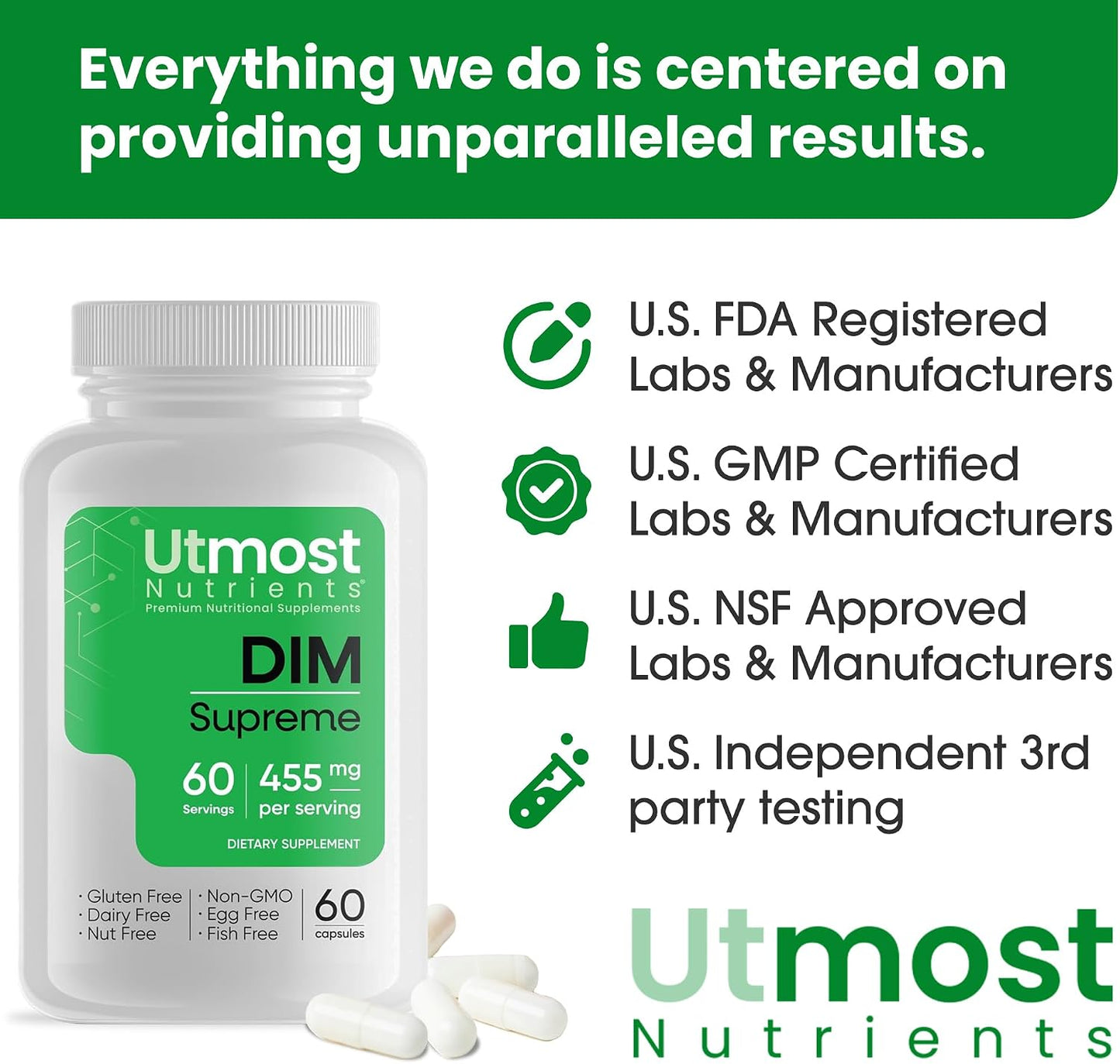 Utmost Nutrients DIM Supplement – 455 mg | Oestrogen Regulation & Acne Support - görsel 7