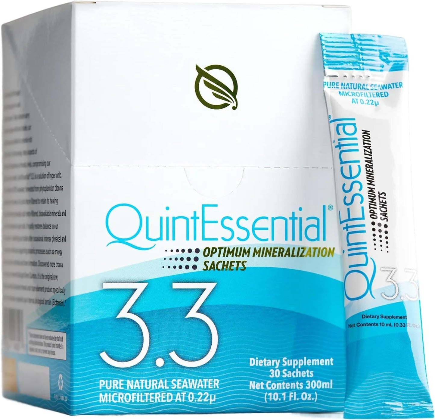 Quicksilver Scientific QuintEssential 3.3 Sachets – Hypertonic Solution – Filtered Seawater Hydration Sachets (30 Count) - görsel 1