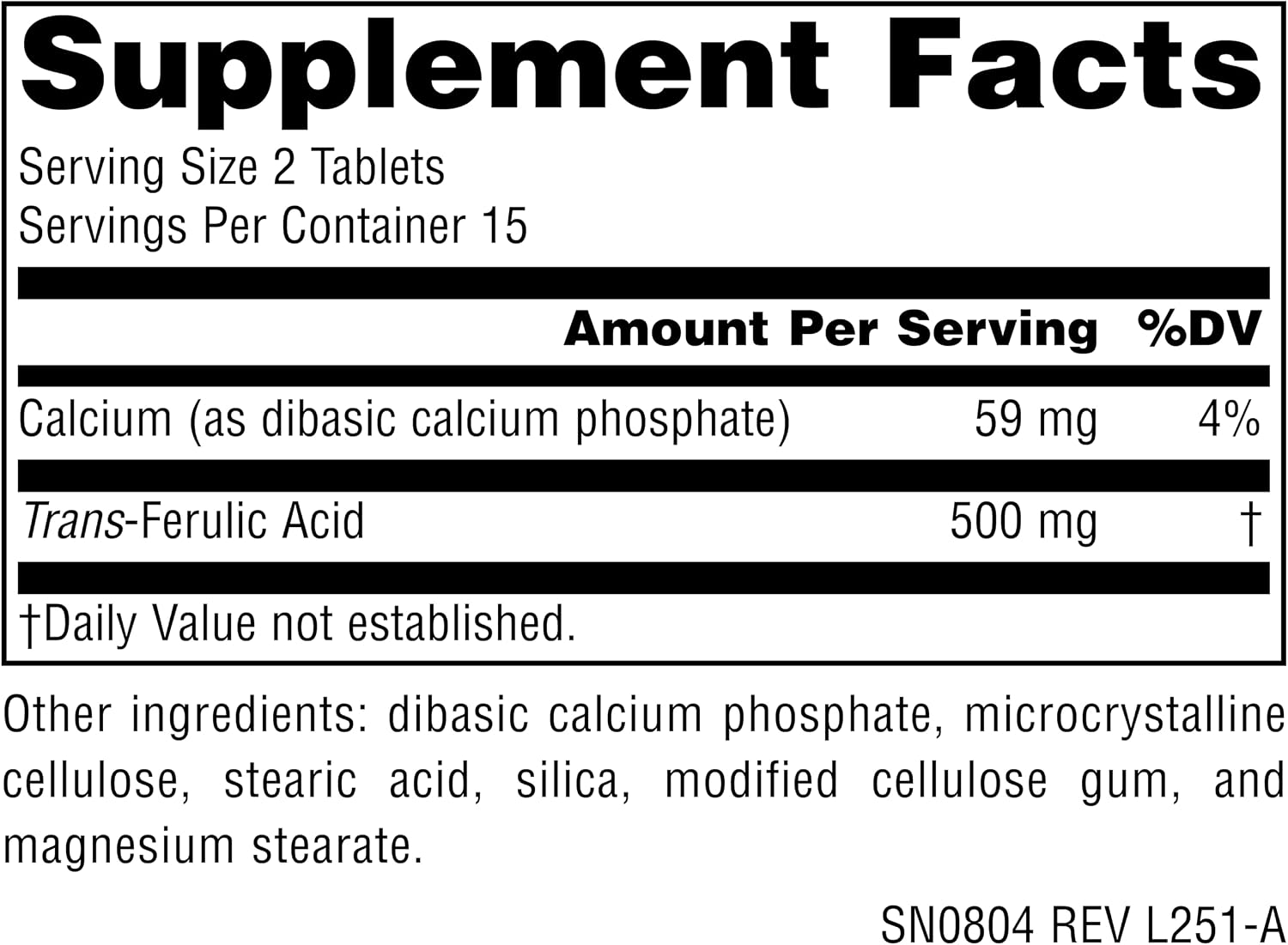 Source Naturals Athletic Series, Trans-Ferulic Acid, Antioxidant Support - 250 mg - 30 Tablets - görsel 2