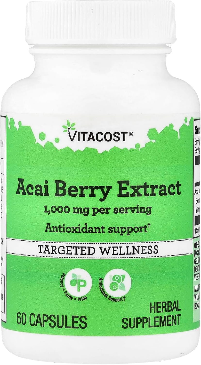 Vitacost Acai Berry Extract, 60 Capsules (500 mg per Capsule) - görsel 1