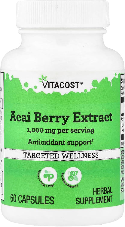 Vitacost Acai Berry Extract, 60 Capsules (500 mg per Capsule)