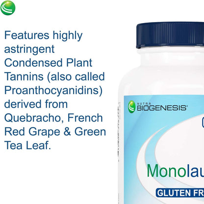 Nutra BioGenesis Monolaurin - 1000mg Vegan Capsules, 120 Capsules