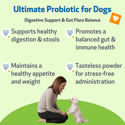 Pet Wellbeing Ultimate Probiotic – 9 Strains for Dogs and Cats, Digestive and Urinary Tract Support, 160g