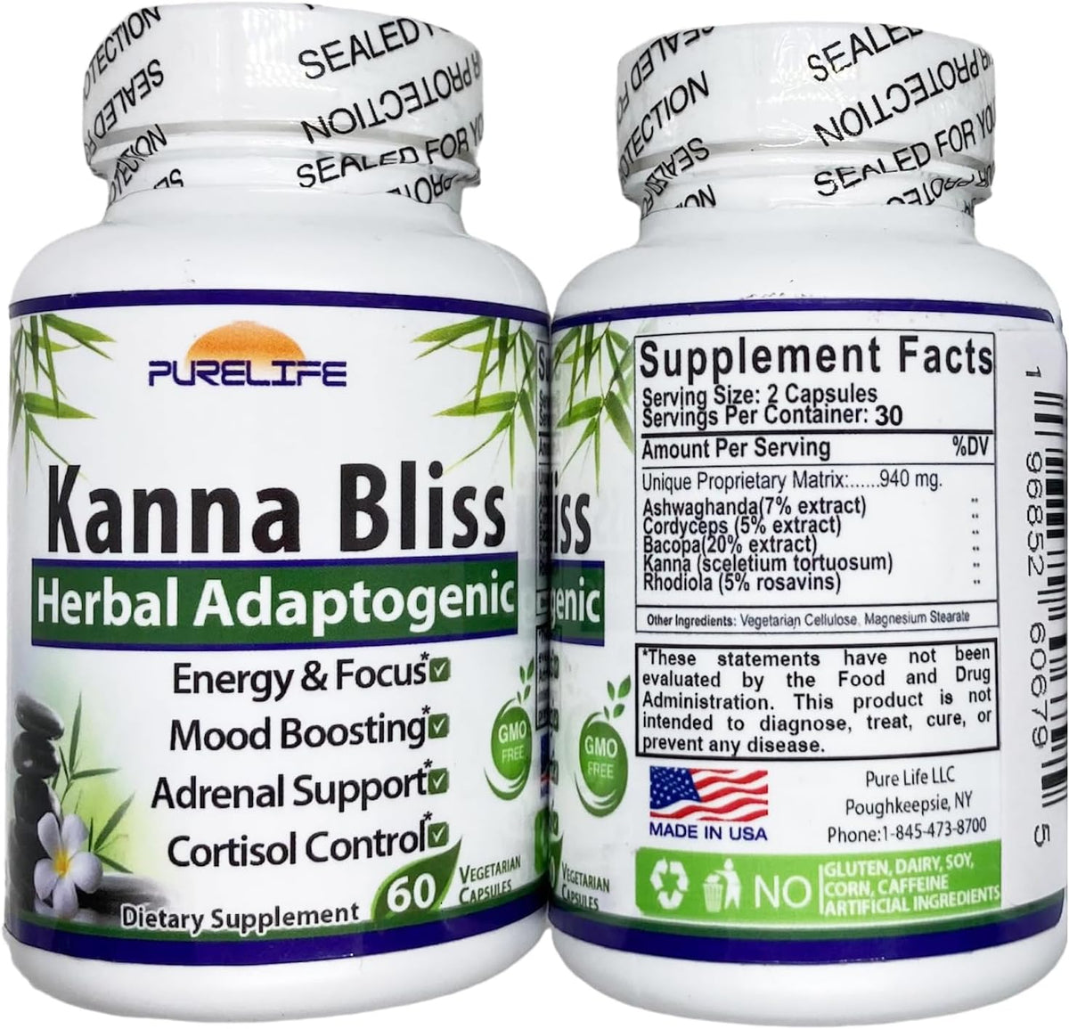 Kanna Bliss - Herbal Adaptogen Supplement (60 Vegetarian Capsules) - görsel 8