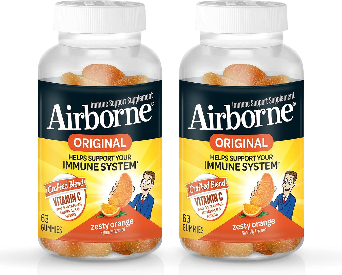 Airborne 1000mg Vitamin C & Zinc Sugar-Free Immune Support Effervescent Tablets, Zesty Orange, 60 Tablets (2 Pack) - görsel 10