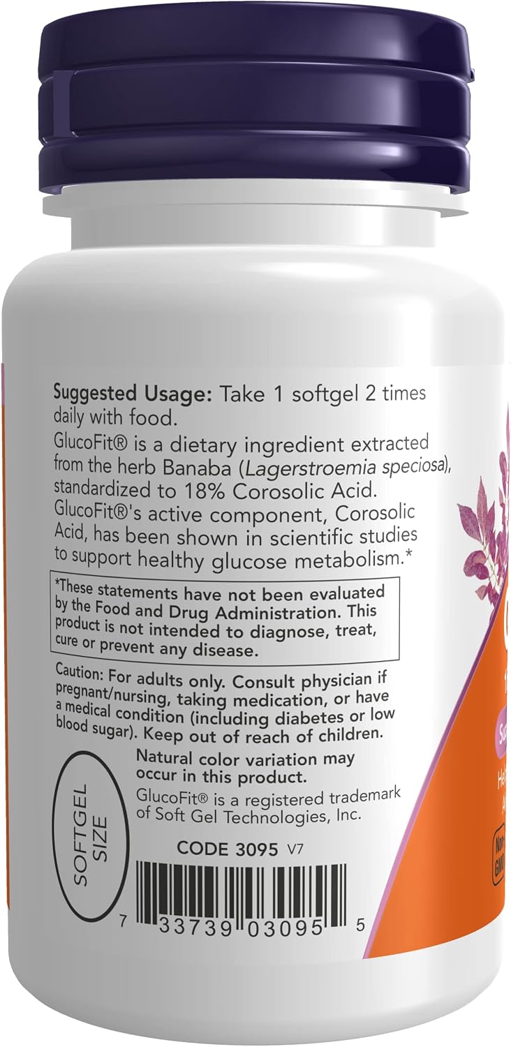 NOW Foods GlucoFit, 60 Softgels (Pack of 3) - görsel 3