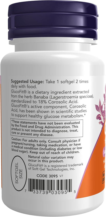 NOW Foods GlucoFit, 60 Softgels (Pack of 3)