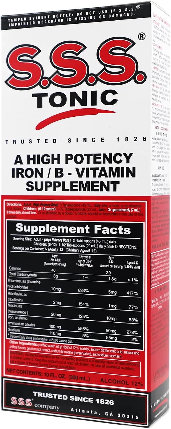 S.S.S. Tonic, Iron and Vitamin B Supplement, High Potency Vitamins, 295 ml - 3 Pack - görsel 5