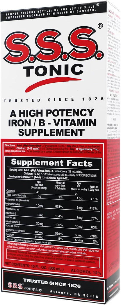 S.S.S. Tonic, Iron and Vitamin B Supplement, High Potency Vitamins, 295 ml - 3 Pack