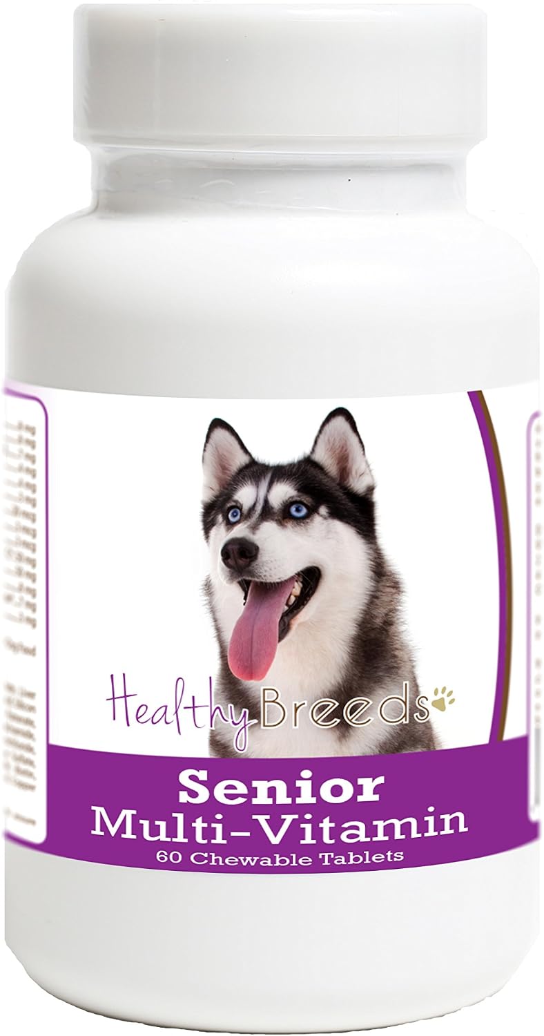 Healthy Breeds Senior Multivitamin for Siberian Husky - Veterinary Formulated Daily Dietary Chewable Tablets - 60 Chews - görsel 1