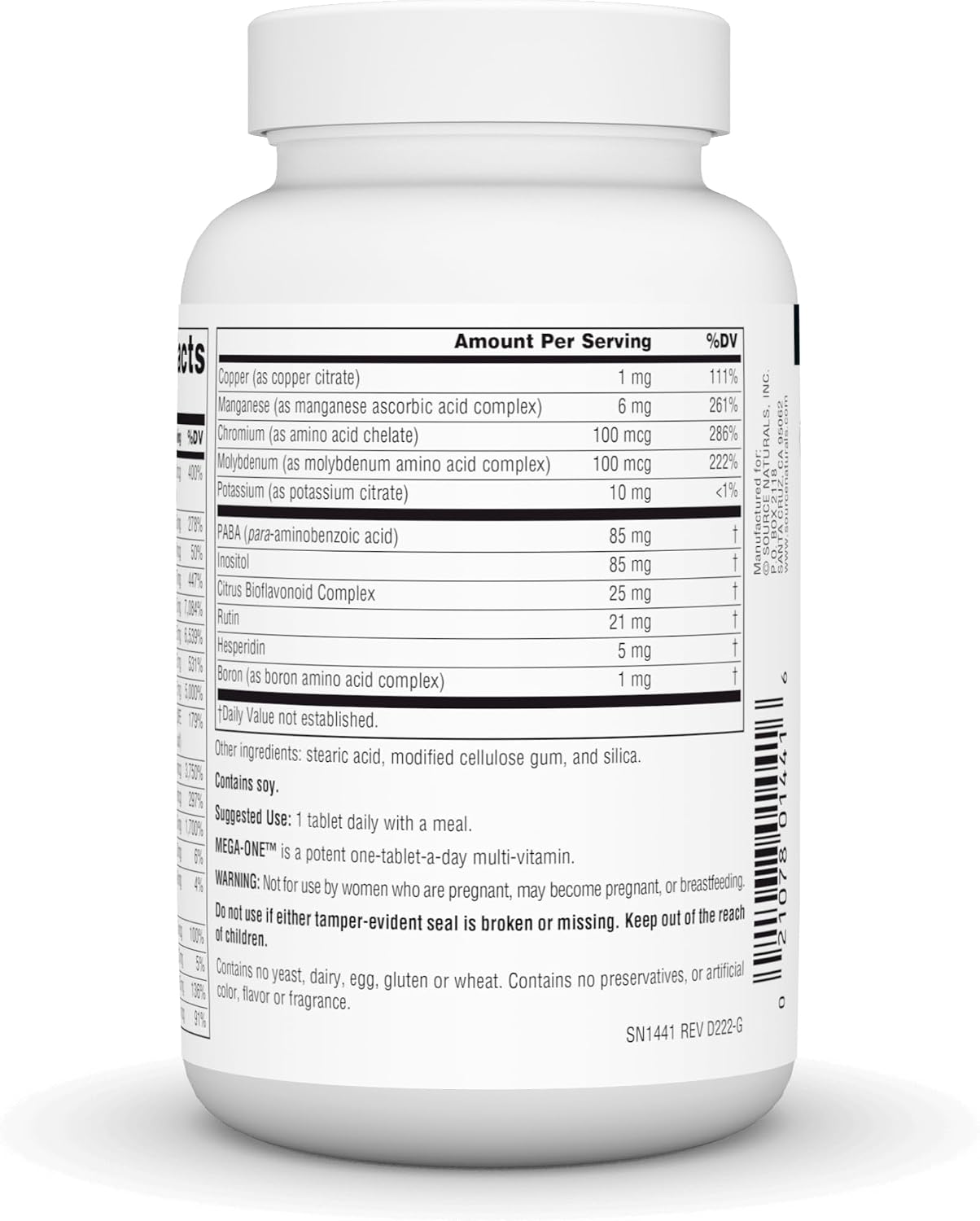 Source Naturals Mega-One Multiple No Iron Tablet, 60 Tablets - görsel 3