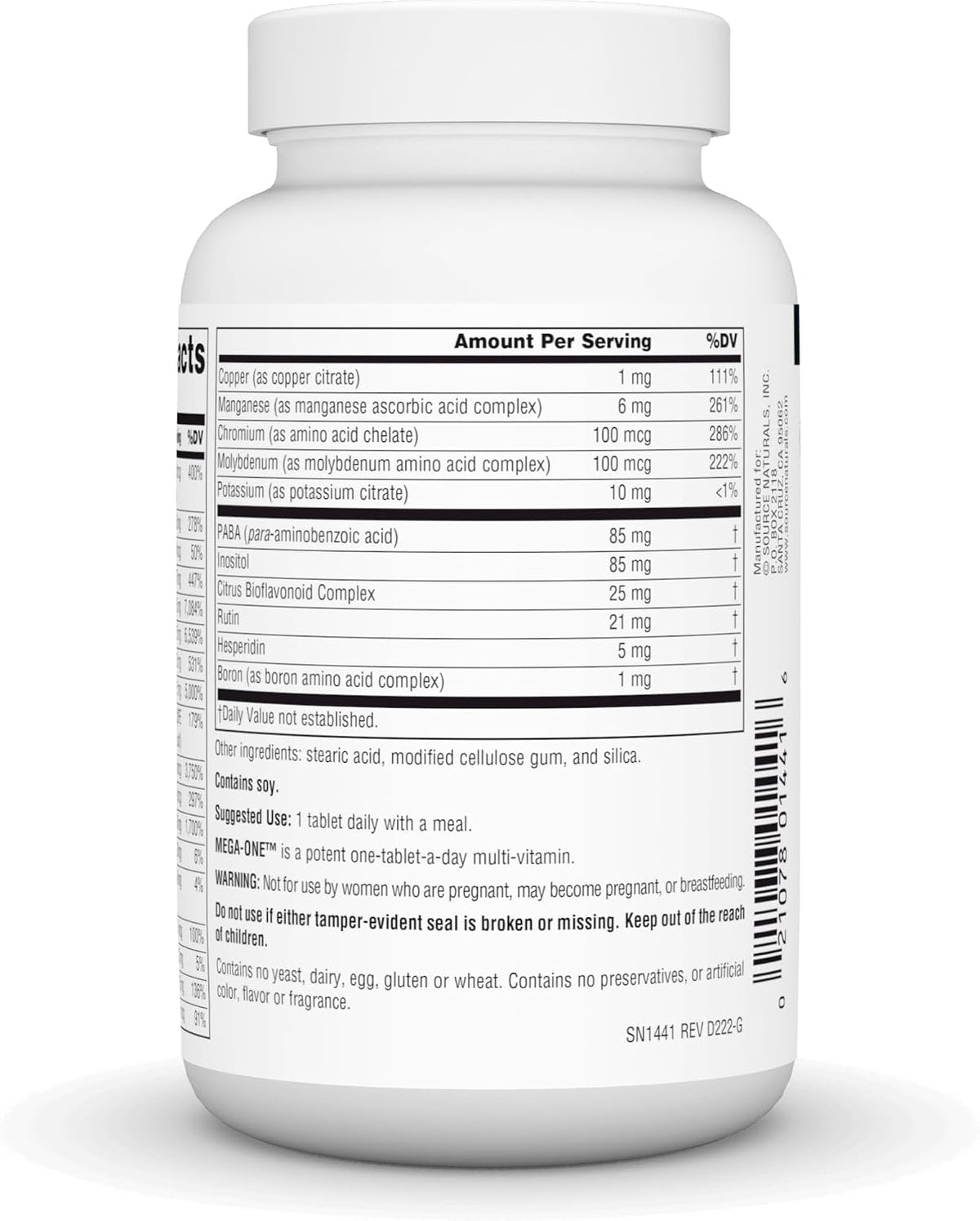 Source Naturals Mega-One Multiple No Iron Tablet, 60 Tablets - görsel 3