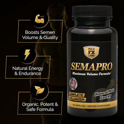 Extreme Semen Volumiser and Male Energy Formula - All Natural Endurance, Stamina & Seminal Health - 60 Capsules (1 Month Supply)