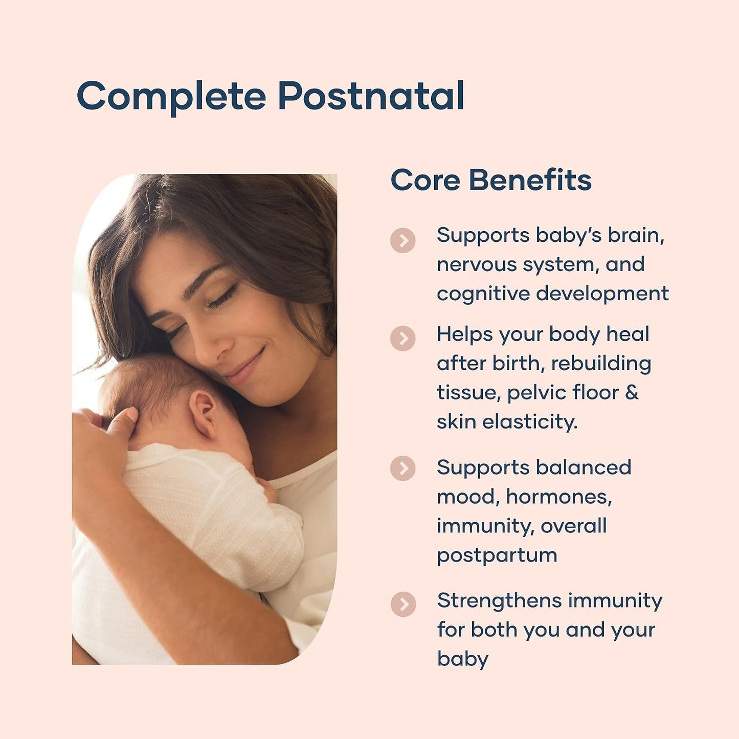 BabyRx Complete Postnatal+ - Postnatal Vitamins with Omega-3 DHA, EPA, Collagen, Folate, Iron - 60 Capsules - görsel 2