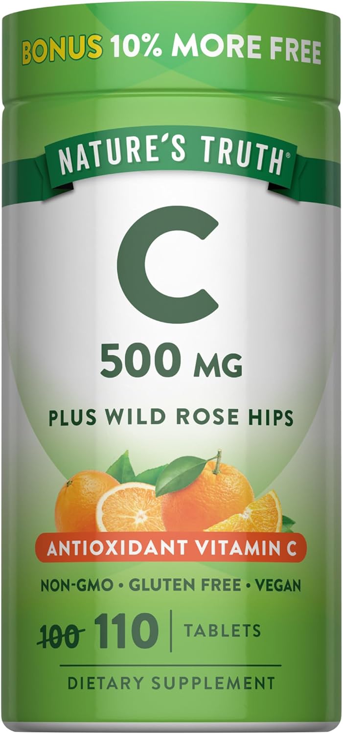 Nature's Truth Vitamin C with Rose Hips 500 mg, 110 Tablets - görsel 1