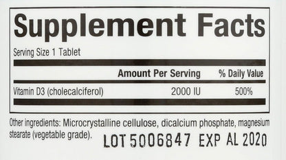 Natural Factors Vitamin D3 2000 IU for Bone Health, 90 Tablets