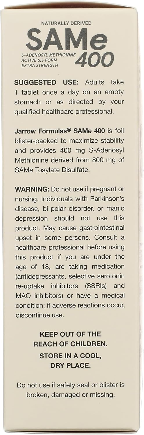 Jarrow Formulae SAM-e 400 mg, 30 Tablets - görsel 3