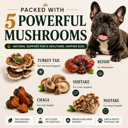 Turkey Tail Mushroom for Dogs – Organic – Gut health: Shiitake and maitake mushrooms are traditionally used to – Image 2