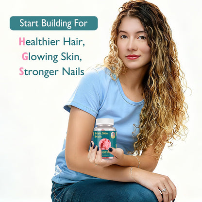 Ficpoud Hair, Skin and Nails Gummies - Vegan Biotin Vitamins for Women and Men, Supports Normal Hair Growth, Stronger Nails & Healthy Skin, 30-Day Supply